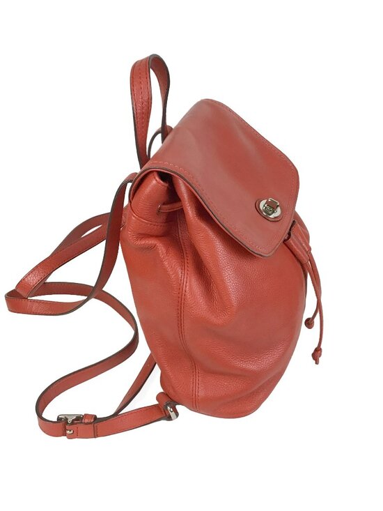 Coach Park Red Pebbled Leather Turnlock Sling Backpack main image 11
